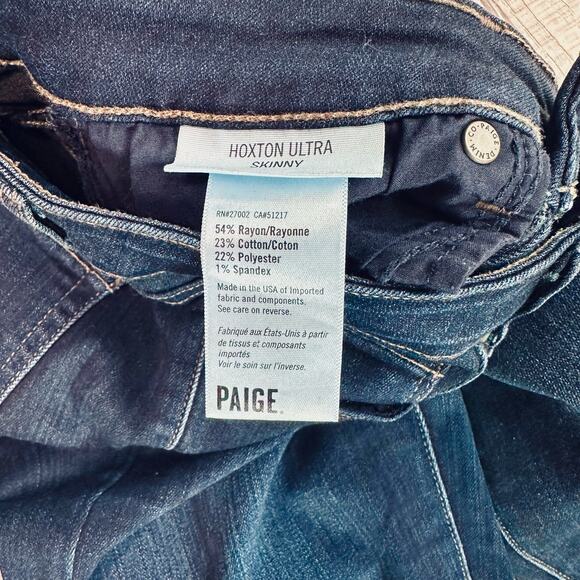 Paige Hoxton Ultra Skinny Jeans Women's 26 Blue Mid Rise Mona DNM521 Dark Wash - Picture 9 of 11